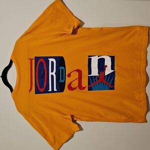 Air Jordan yellow orange short sleeve graphic tee XL Chicago Bulls GOAT MVP